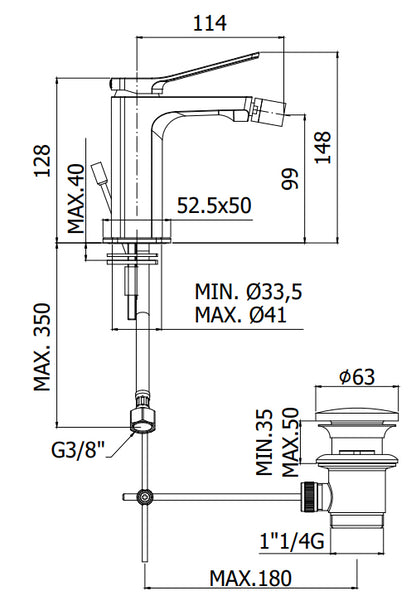 Paffoni Tilt Ti135cr Miscelatore Bidet Con Scarico Cromo