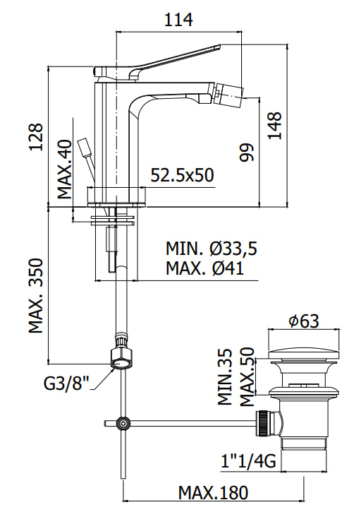 Paffoni Tilt Ti135cr Miscelatore Bidet Con Scarico Cromo