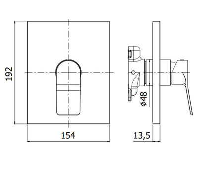Paffoni Tilt Tibox010cr Miscelatore doccia incasso Senza Parte Incasso Con Piastra Abs Cromo