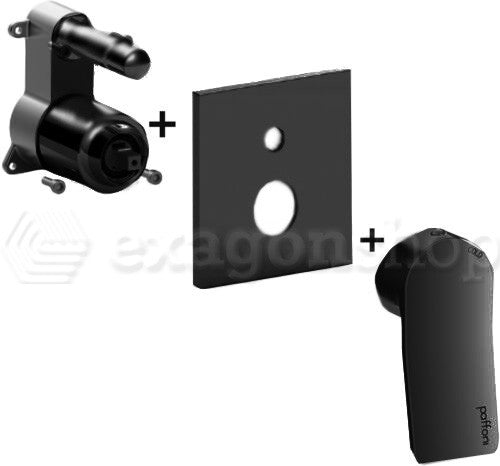 Paffoni Tilt Tibox015no Miscelatore doccia Incasso 2 Utenze, dettaglio ravvicinato della finitura e del marchio