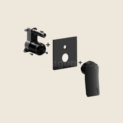 Paffoni Tilt Tibox015no Miscelatore doccia Incasso 2 Utenze, vista frontale della maniglia e della bocca di erogazione