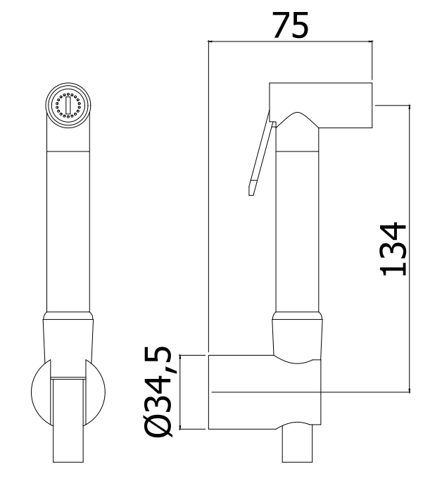 Paffoni Tweet Round set Doccetta Bidet Cromo Zdup114, componenti inclusi smontati: corpo incasso, placca e rosone