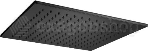 Paffoni Syncro King Soffione 30x30 doccia Quadro Nero Opaco, dettaglio ravvicinato della finitura e del marchio
