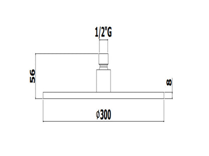 Paffoni Stick Zsof079no Soffione Tondo 30 Cm Master King In Metallo Con Snodo senza braccio Nero Opaco