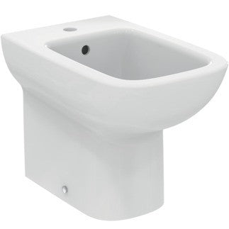Ideal Standard I Life A Bidet A Terra Filo Parete Con Foro, vista frontale su sfondo bianco