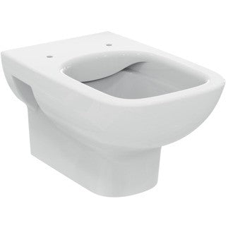Ideal Standard I Life A Vaso Sospeso Tecnologia Scarico ambientato su piano bagno con accessori