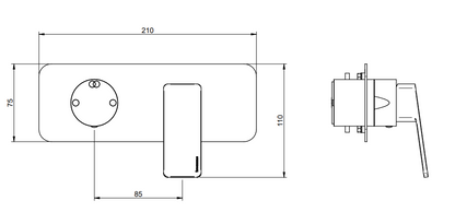 Treemme Pa36 RWIT8BE2CC01 Miscelatore doccia monocomando con deviatore 2 uscite senza parte incasso cromo