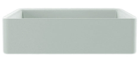 Nic Semplice Lavabo 60x37 Da Appoggio Senza Troppo Pieno In Verde Acqua Bianco, vista frontale su sfondo bianco - Nic Design