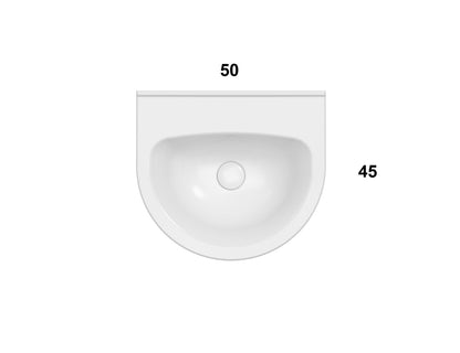 Ceramica Globo Grace Lavabo 50x45 Sospeso Senza Colonna Bianco lucido