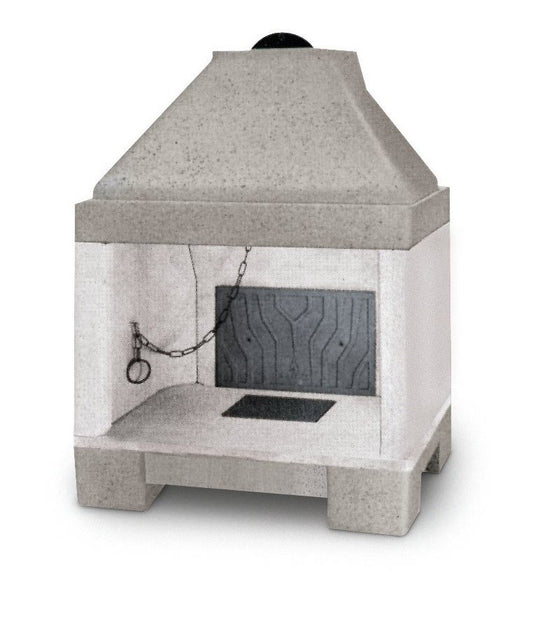 Focolare in refrattario 100x113x65 con registro fumi cassetto cenere e griglia Palazzetti Patio 86 R