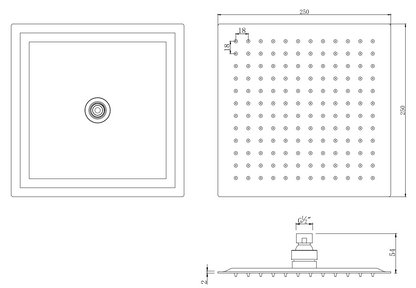 Set miscelatore doccia incasso 2 vie soffione 25x25 slim braccio 30 cm e doccetta cromo Smart