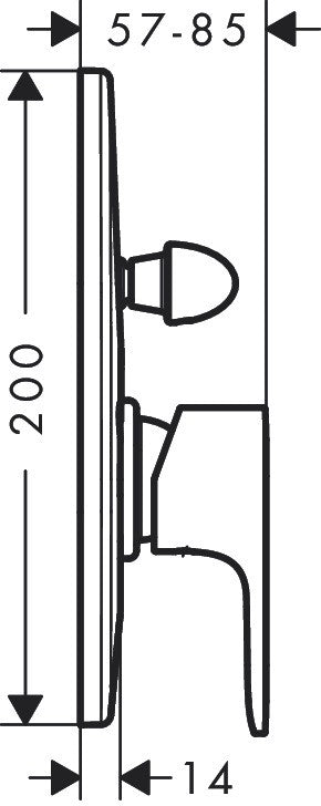 Miscelatore doccia con corpo Incasso a muro e deviatore, dettaglio ravvicinato della finitura e del marchio