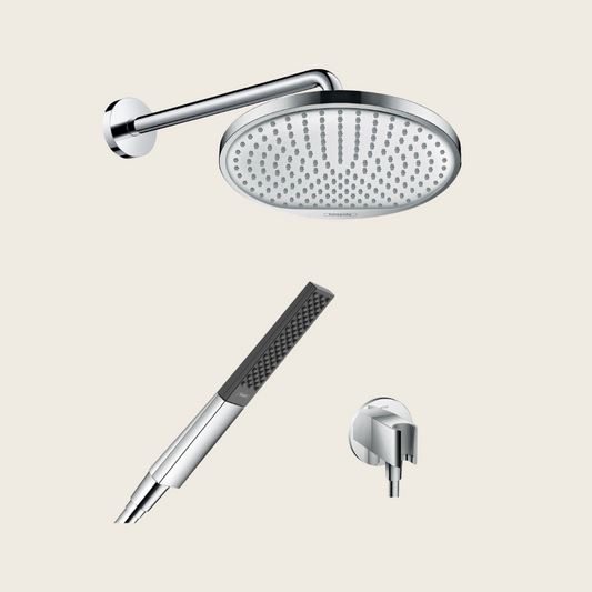 Hansgrohe Crometta  Set soffione doccia tondo con braccio doccetta supporto e flessibile 125 cm cromo