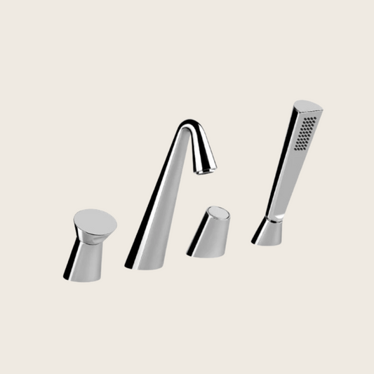 Gessi Cono Gruppo bordo vasca 4 fori con bocca di erogazione deviatore cromo 45037