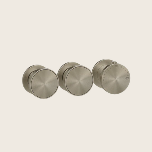 Parte esterna miscelatore termostatico a parete 2 uscite indipendenti brushed brass pvd origini 66334 gessi