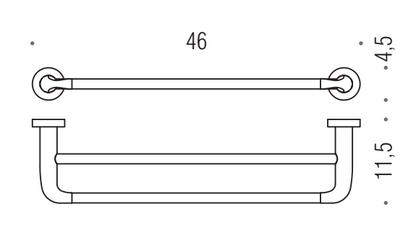 Colombo Basic b2788 Porta asciugamani doppio 46 cm cromo