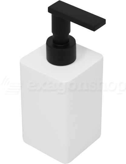 Bertocci Fly Dispenser Sapone Liquido In Resina Bianca Con Pompetta Nera