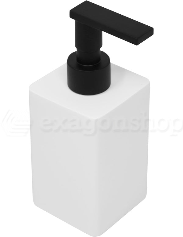 Bertocci Fly Dispenser Sapone Liquido In Resina Bianca Con Pompetta Nera