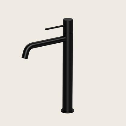 Rubinetto lavabo alto monocomando in ottone nero opaco Hidden