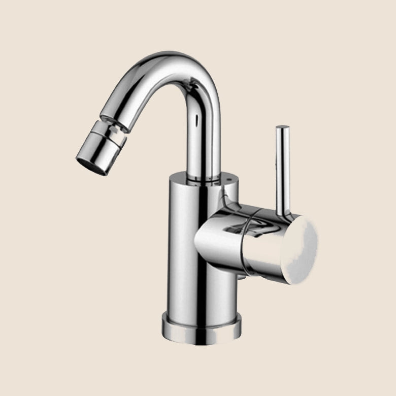 Paffoni Birillo Bi137 Miscelatore bidet Monocomando Con, vista frontale della maniglia e della bocca di erogazione