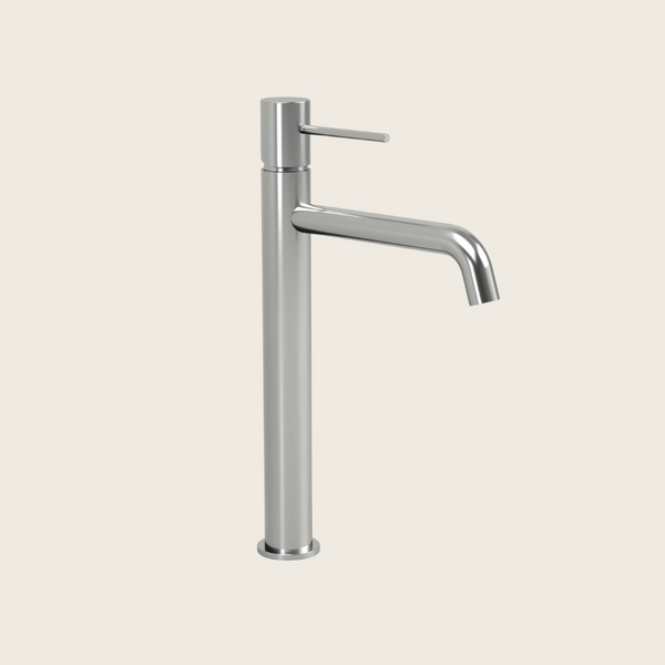 Rubinetto lavabo alto monocomando in ottone con flessibili cromo Hidden