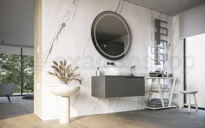 Mobile bagno grigio opaco 90x46 Sorrento un cassetto con ciotola