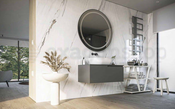 Mobile bagno grigio opaco 90x46 Sorrento un cassetto con ciotola