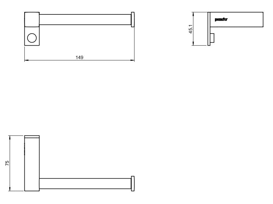 Cosmic Metric set accessori portasciugamano cromo 4pz Cromo Lucido montato a parete, vista del design e della finitura...