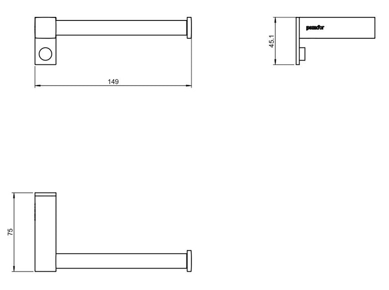Cosmic Metric set accessori portasciugamano cromo 4pz Cromo Lucido montato a parete, vista del design e della finitura...