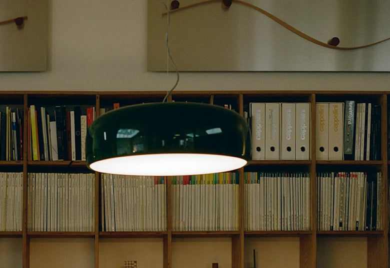 Flos Smithfield Suspension Pro Lampada sospesa 60 cm verde, particolare del diffusore luminoso
