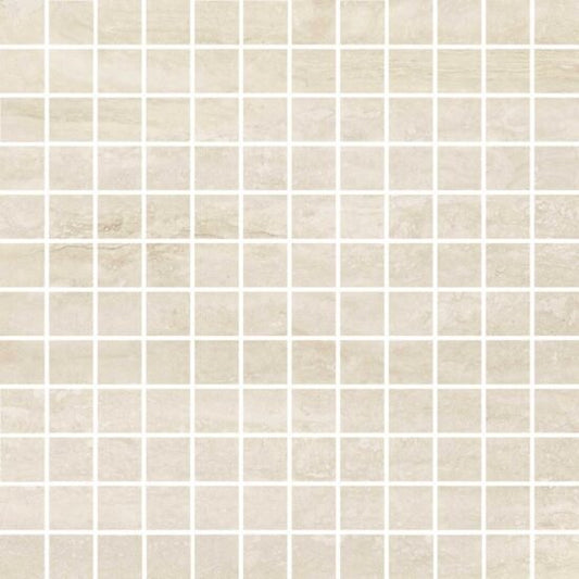 Pavimento rivestimento mosaico 30x30 in gres fine porcellanato 10mm travertino Ragno Imperiale