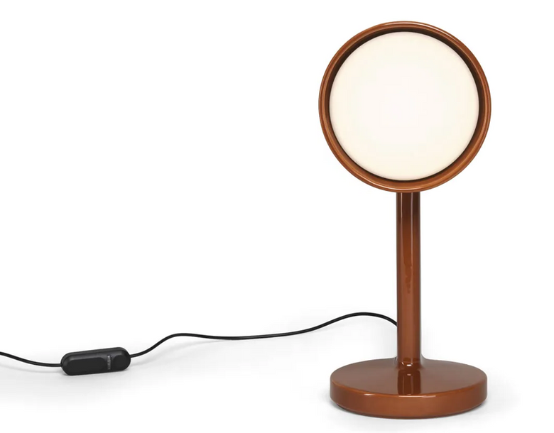 Flos ceramique down lampada da tavolo in ceramica rosso, vista posteriore con attacco elettrico