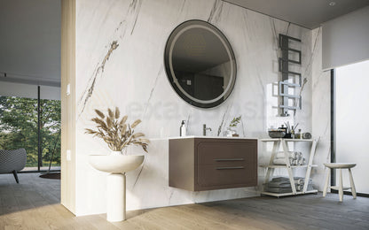Mobile bagno creta opaco 100x46 Vienna con lavabo cassetti rifiniti con maniglie cromo