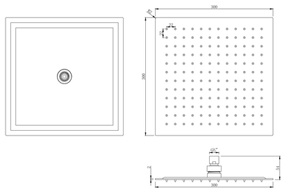Set soffione 30x30 slim miscelatore doccia incasso 2 vie braccio 33 cm e doccetta cromo Smart