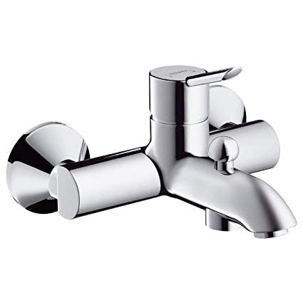 Hansgrohe Focus S Miscelatore Monocomando Esterno Vasca visto dall'alto con superficie e piletta di scarico