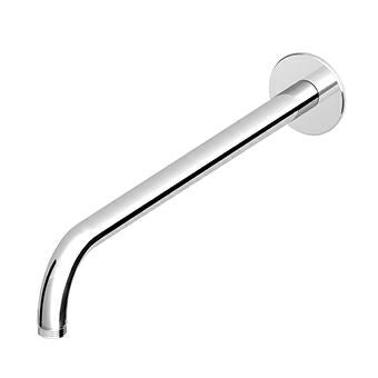 Braccio Doccia 35 cm a Parete cromo Pan spin soft Delfi, vista frontale della maniglia e della bocca di erogazione...