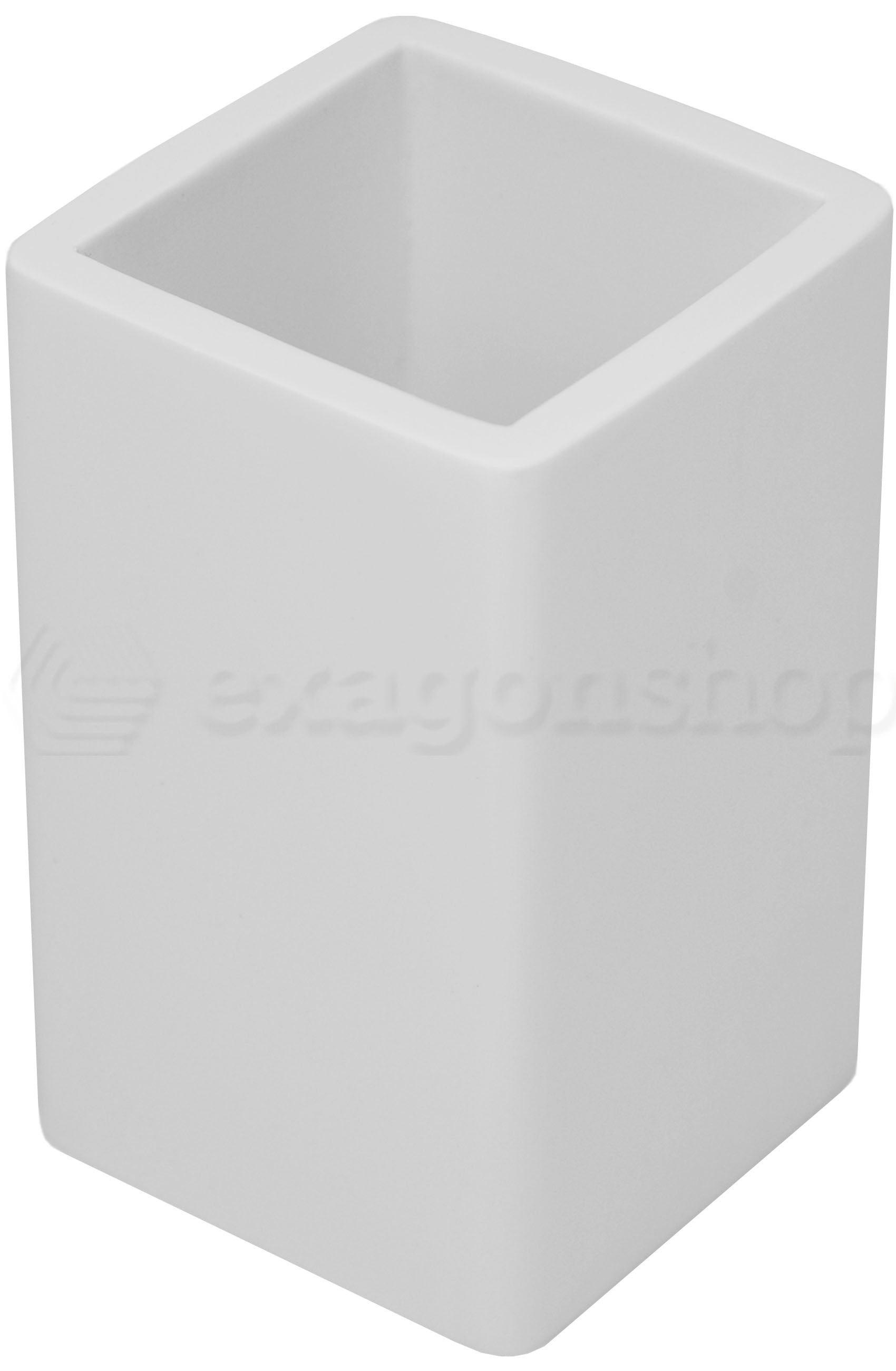 Bertocci Fly Bicchiere Portaspazzolini Da Appoggio In Solid 00 Bianco, dettaglio ravvicinato del materiale e dell'aggancio