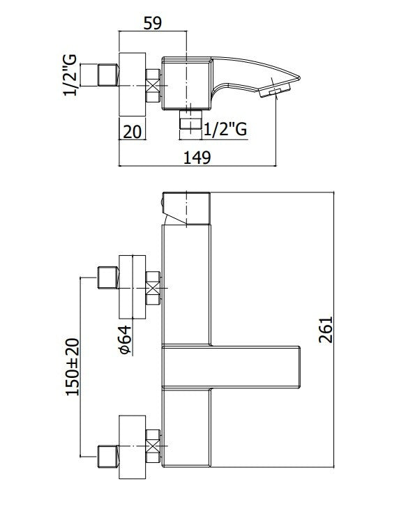 paffoni level lea022 miscelatore vasca monocomando esterno con leva ad asta cromo