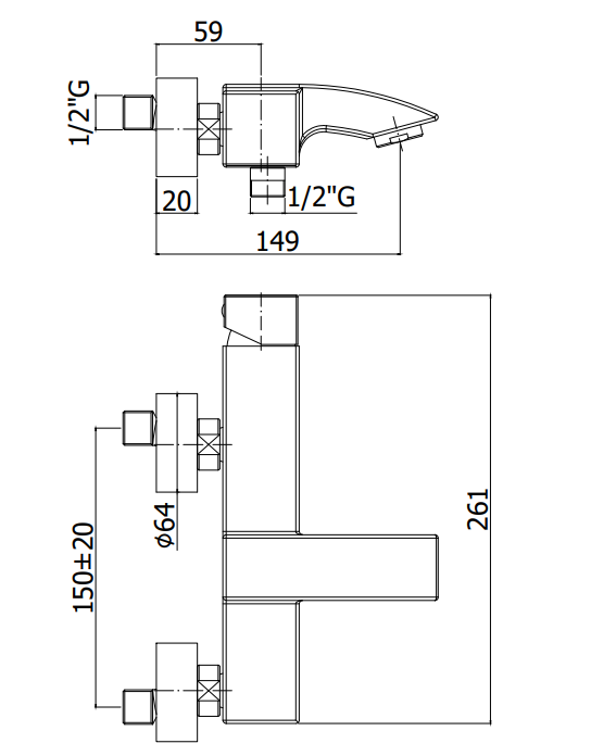 Paffoni Level Lec026 Miscelatore vasca Esterno Con Set, dettaglio ravvicinato della texture antiscivolo