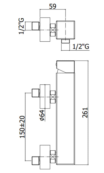 Paffoni Level Lec168 Miscelatore Esterno Doccia Monocomando Senza Set Doccetta Cromo