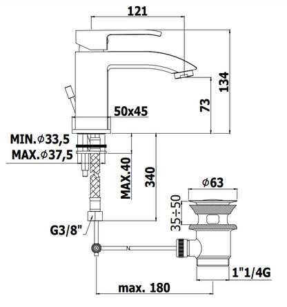 Paffoni Level Les071 Misceltore Monocomando Lavabo senza scarico Cromo