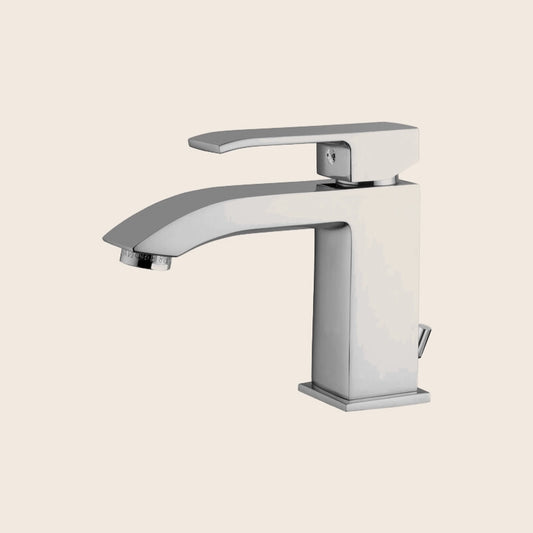 Paffoni Level Les075 Miscelatore lavabo canna curva Con ambientato su piano bagno con accessori