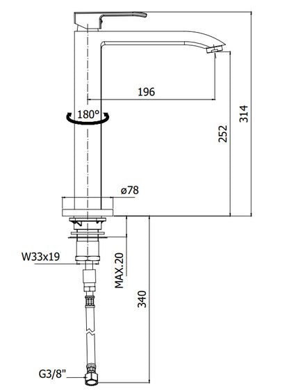 Paffoni Level Les188 Miscelatore Lavello Monocomando Con Corpo Girevole Cromo