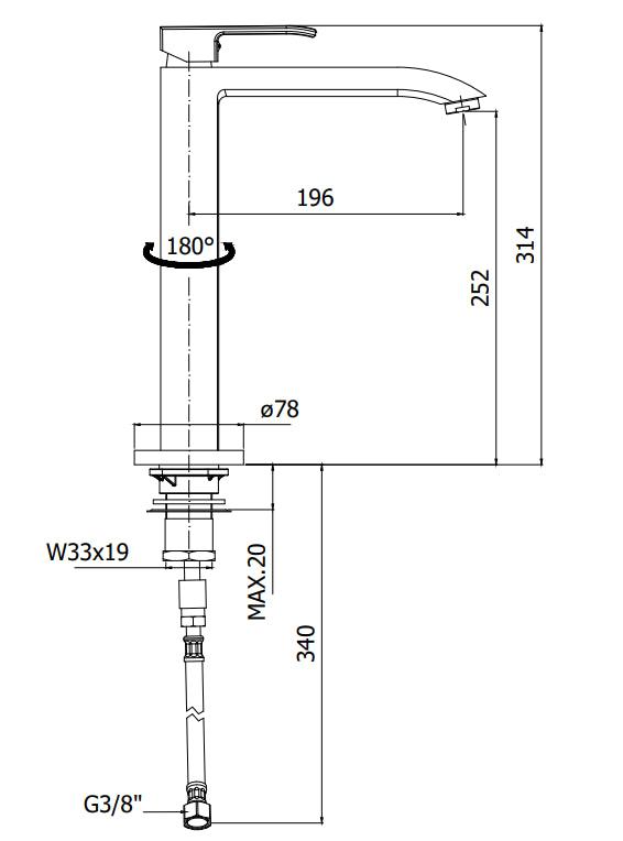 Paffoni Level Les188 Miscelatore Lavello Monocomando Con Corpo Girevole Cromo