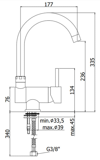 Paffoni Stick Sk189 Miscelatore lavello inclinabile Monocomando per apertura finestra Cromo