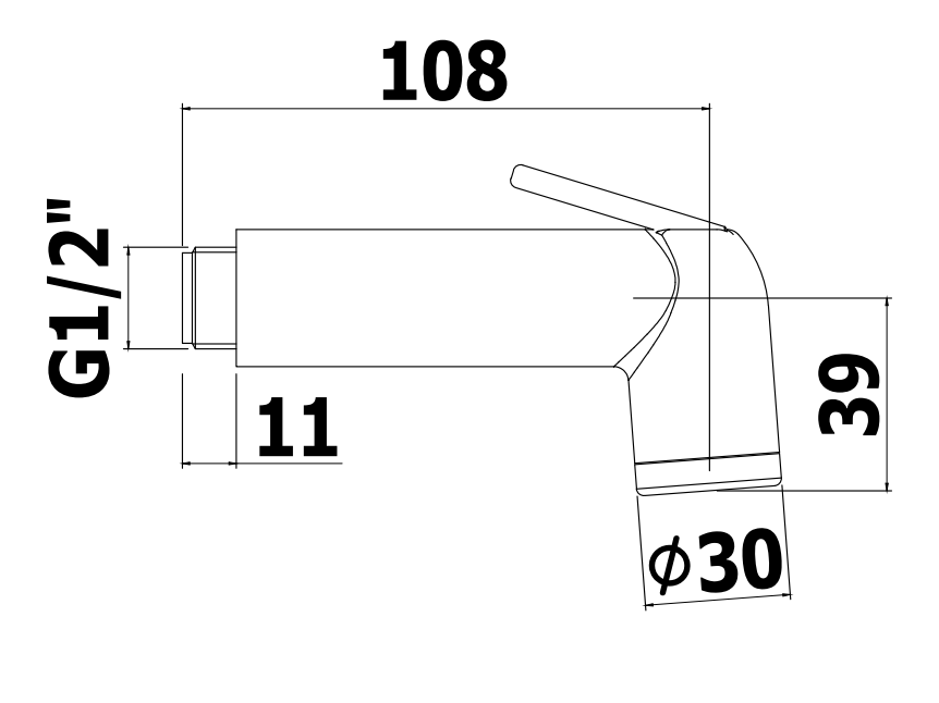 Paffoni Minorca Zdoc060 Doccetta Bidet Shut Off Bidet Cromo, componenti inclusi smontati: corpo incasso, placca e rosone