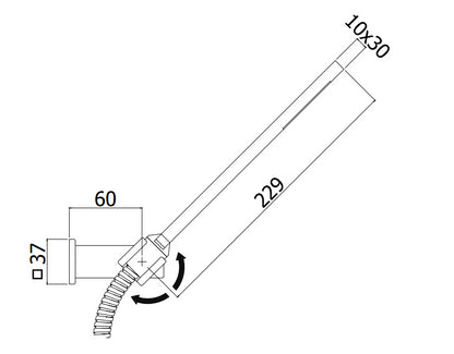 Paffoni level zdup058 doccetta premium monogetto con supporto snodato e flessibile 150 cm in abs cromo