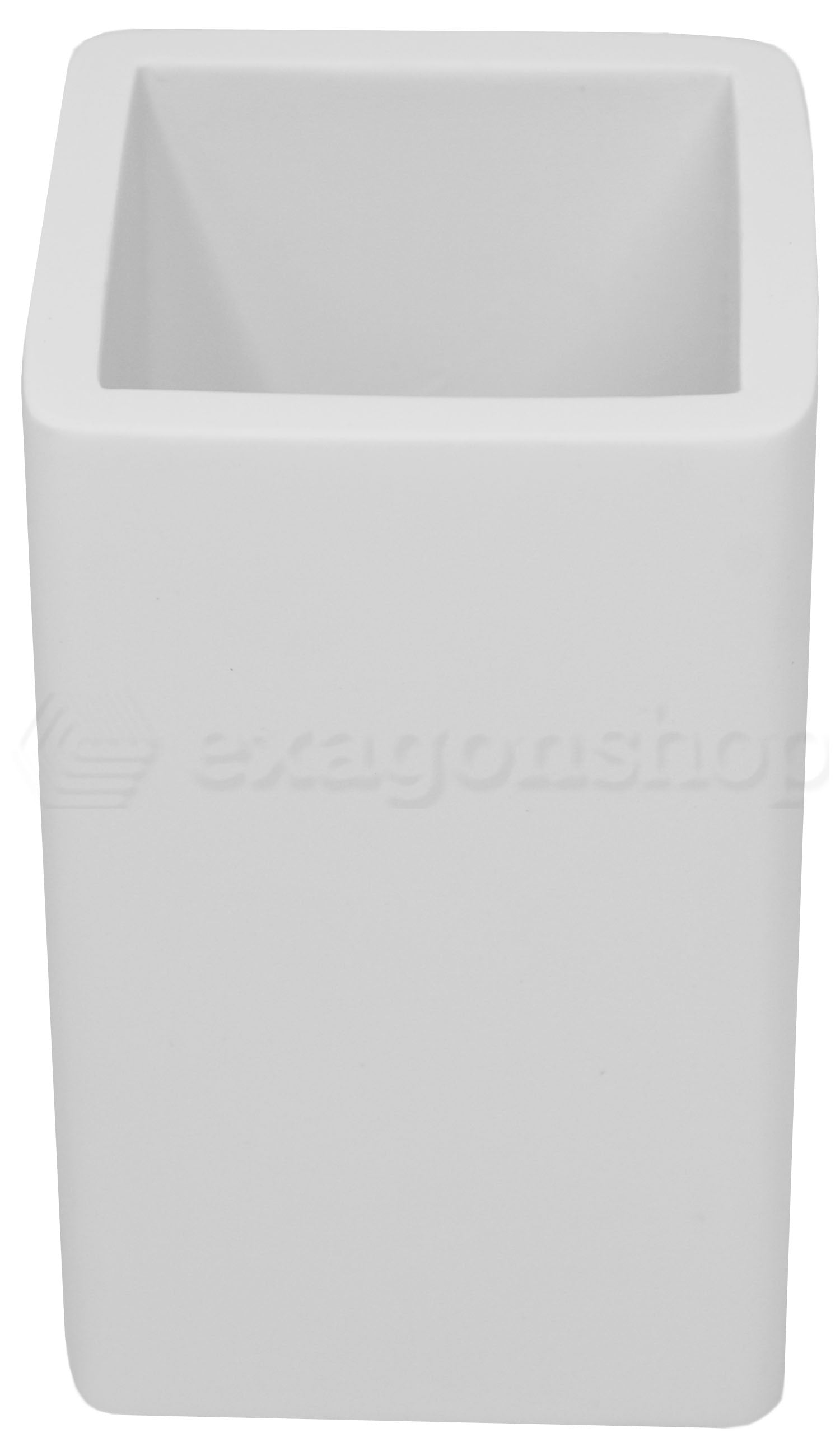 Bertocci Fly Bicchiere Portaspazzolini Da Appoggio In Solid 00 Bianco, vista laterale del profilo a muro