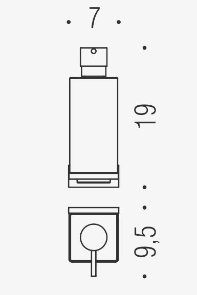 Colombo Look Dispenser sapone liquido a Muro in Vetro, dettaglio ravvicinato del materiale e dell'aggancio - Colombo Design