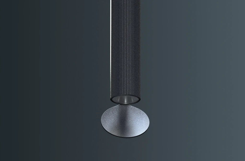 Flos Flauta H225 Riga Lampada indoor a Parete a biemissione spenta, dettaglio del corpo lampada e dei materiali